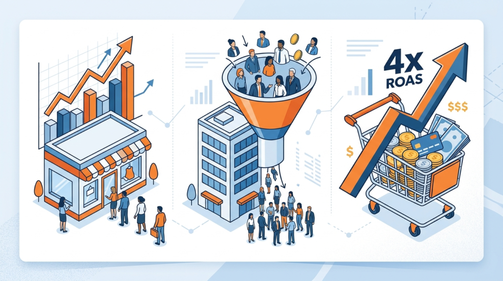 KDMC client case study results — traffic, leads and ROAS growth