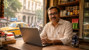 Kolkata business owner learning how to rank on Google in 2026 on a laptop
